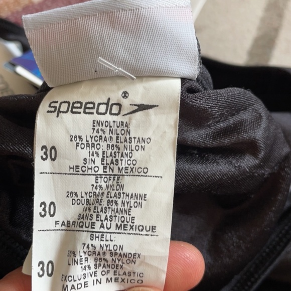 NWT Speedo Lycra Maroon/Black Racing Bathing Suit Women’s Size 30 - Picture 9 of 12